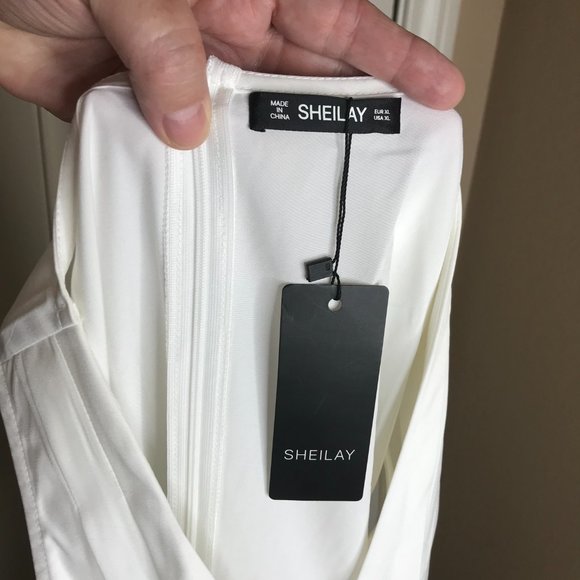 NWT Sheilay Women's Sleeveless V-Neckline Midi Dress Chain Print ~ Size XL - Picture 7 of 7